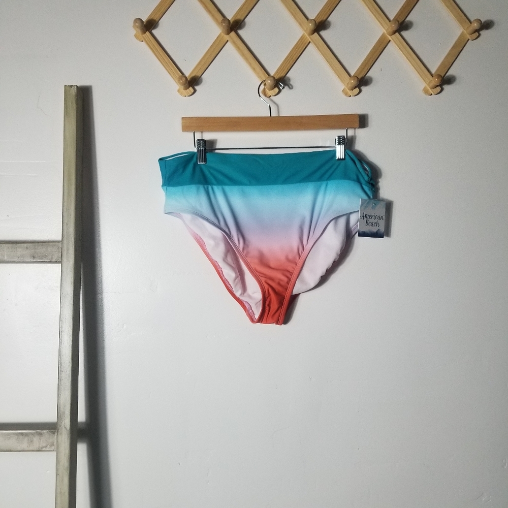 NWT AMERICAN BEACH GRADIENT BIKINI BOTTOM SIZE XL
